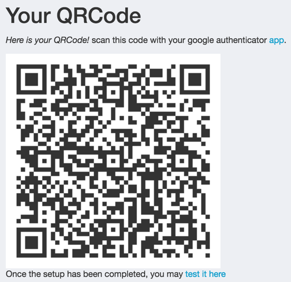 Screenshot of a generated QR Code